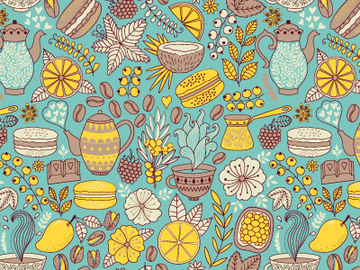https://www.behance.net/gallery/21382351/Macarons-Pattern doodle macarons paris pattern seamless surface tes