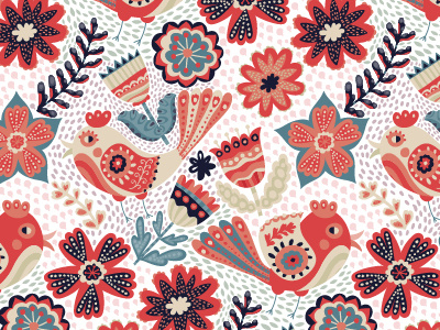 Folk floral pattern