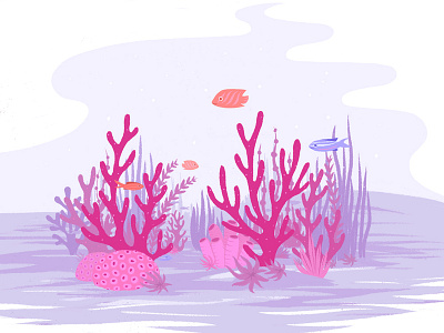 Coral Reef Dive coral coral reef flat illustration