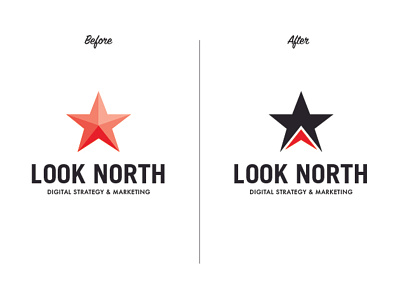 Look North Logo Before & After branding refresh rebranding star