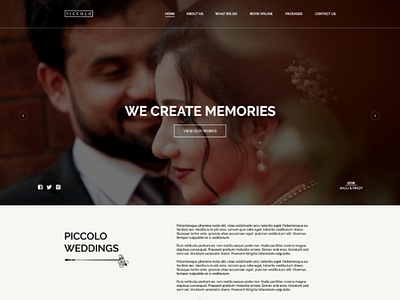 Piccolo Wedding Website UI