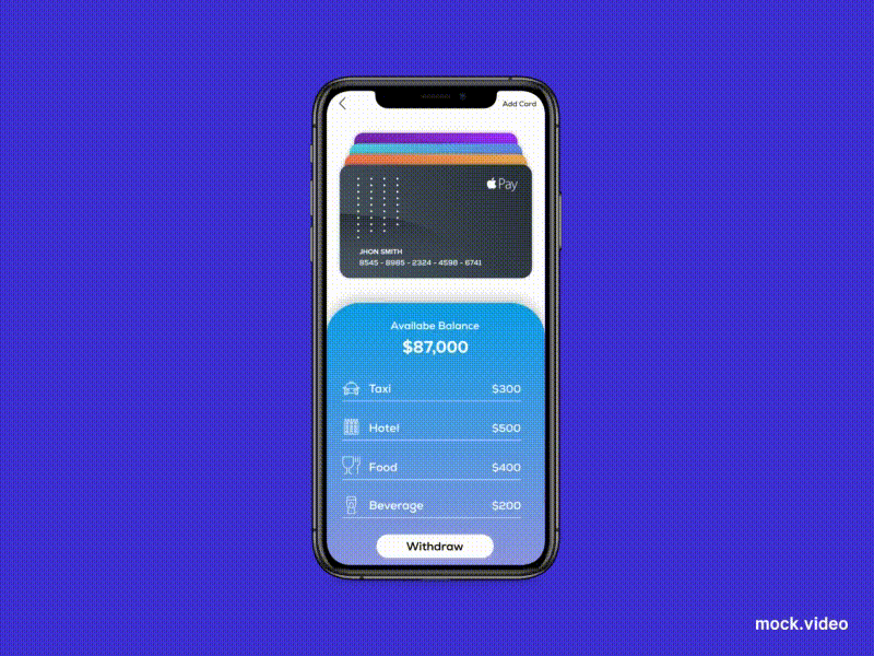 Credit Card Management Animated UI