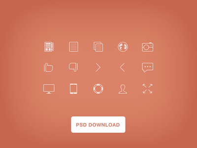thin icons psd.