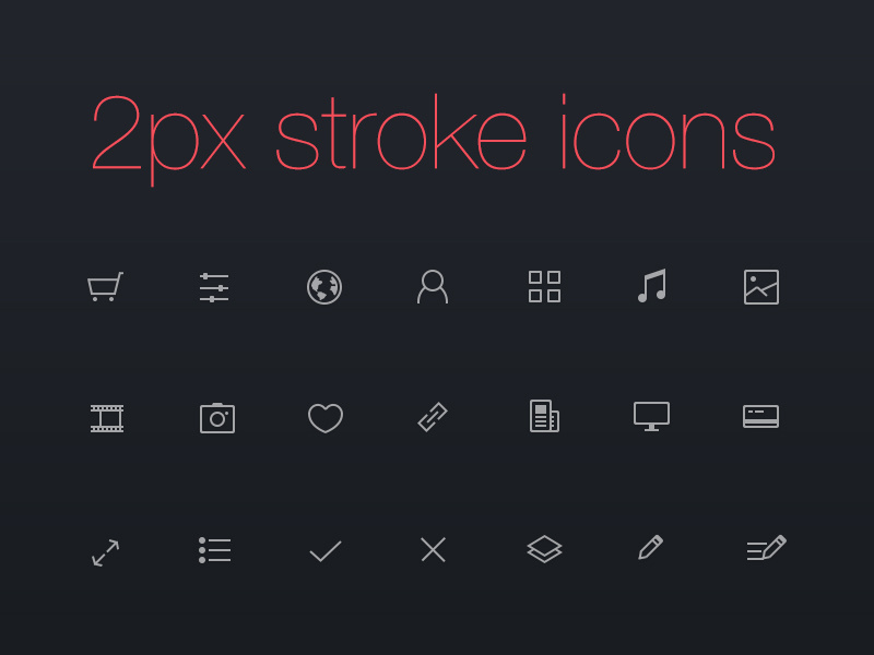 Thinicons - free psd stroke strokeicons icons ios7 ios lineicons free freebie psd line