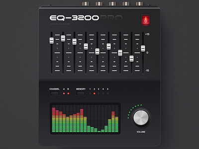 EQ-3200 PRO coloful dark design icon interface neomorphism prototype skeumorphism skeuomorph ui ux vector