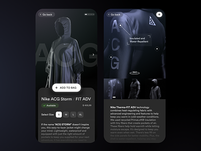 Nike ACG / Product Detail / Dark Mode