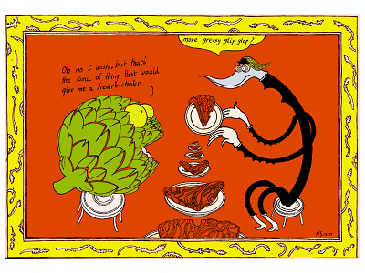 Mrs. Artichoke. artichoke comics dinner illustration mr good guy