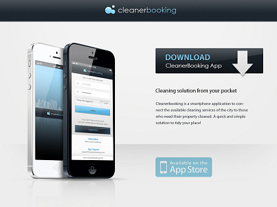 Cleaner Booking Teaser Site 2012 application ios landingpage teaser website