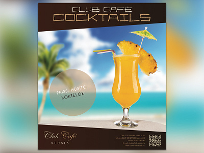 Club Café Restaurant Cocktail Poster cafe cocktail dtp poster restaurant