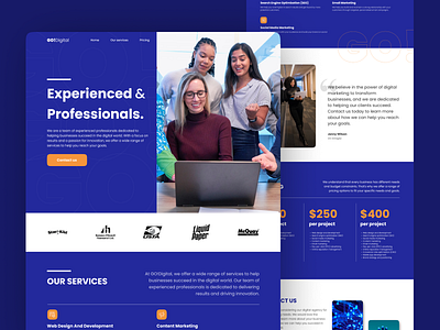 GO! Digital Agency Landing Page Exploration