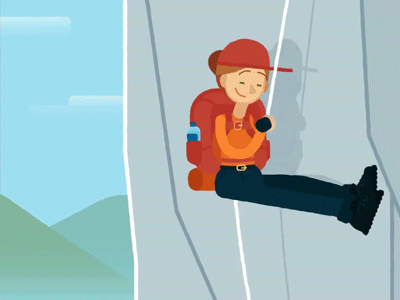 Abseiling 2d abseil animation loop motion mountainclimber