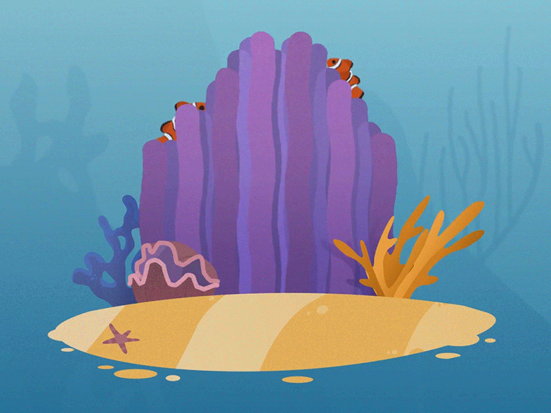 Anemone 2d anemone animation loop motion reef