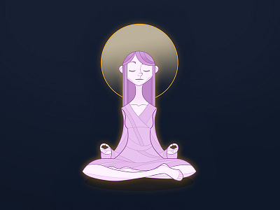 Nirvana x female guru illustration meditation nirvana
