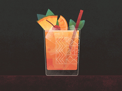 Mai Tai alcohol cocktail design drink illustration mai spirit tai tropical