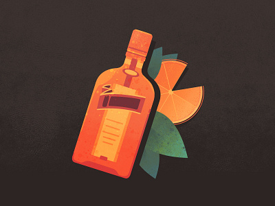 Cointreau - Style Test alcohol bottle cointreau design illustration liquor orange spirit
