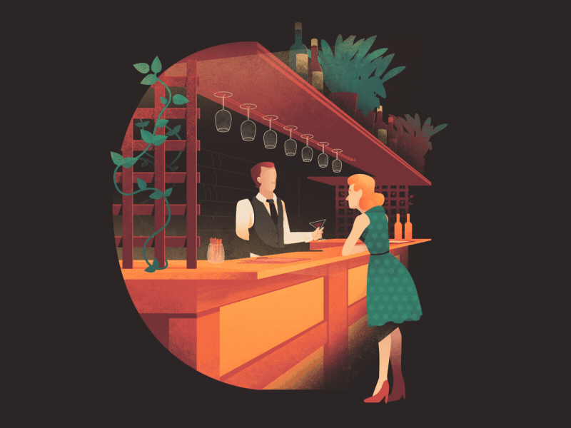 Espresso Martini Bar alcohol animation cocktail design espresso gif illustration illustrator loop martini vector