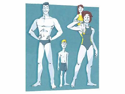 Olympic Swimmers design drawing illustration olympic swimming