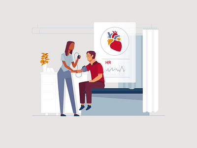 Heart Health Check branding design drawing health heart illustration medical professional ui ux vector