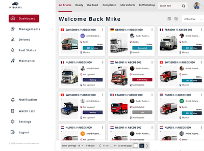 A fleet-owner side app and a driver-side app branding creative design ui ux