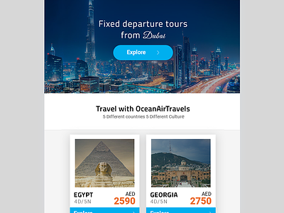 Emailer Travels emailer grids tourism travels ui ux web design