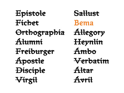 Name Calling bema names typography