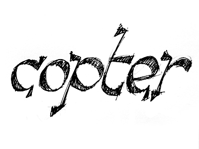 Copter pen lettering handwritten italic typecooker reverse contrast get to da choppa