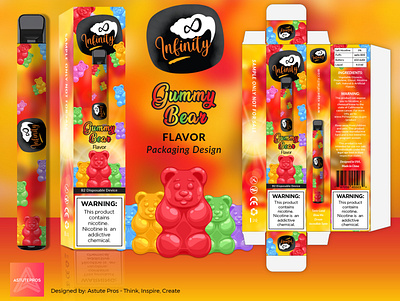 Gummy Bear Vape Flavor adobe photoshop design graphic design graphicdesign layout format package design packaging packaging mockup print print design