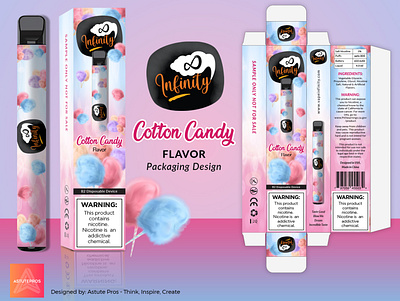 Cotton Candy Vape Flavor adobe photoshop graphic design layout format packagedesign packaging packaging design packaging mockup print print design
