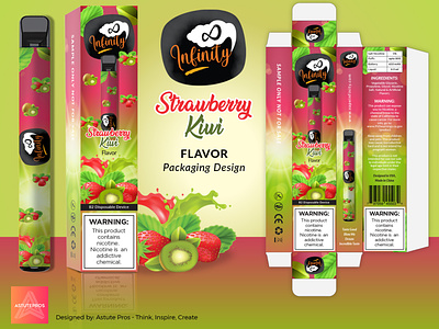 Strawberry Kiwi Vape Flavor adobe indesign adobe photoshop graphic design illustration layout format package packagedesign packaging packaging design packaging mockup print print design