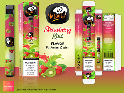 Strawberry Kiwi Vape Flavor adobe indesign adobe photoshop graphic design illustration layout format package packagedesign packaging packaging design packaging mockup print print design