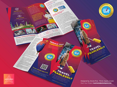 Travel Covid Safe Trifold Brochure Design