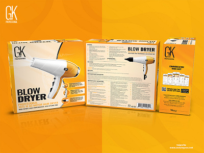 Gkhair Blow Dryer Packaging box design graphic design layout format package design packaging print print design product design