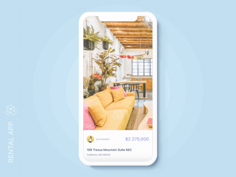 Real Estate App - Property Search with 360 view animation app design gif principle property real estate rental sketch ui ux