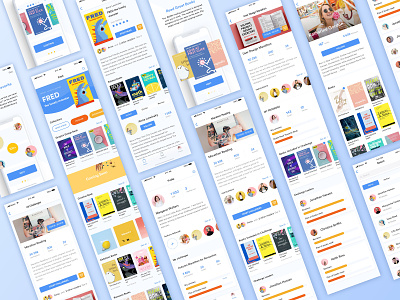 Reading App Design Project app blue book book app bookshop challange creative app design flat interface ios app iphone xs marathon profile reading reading app sketch ui ux