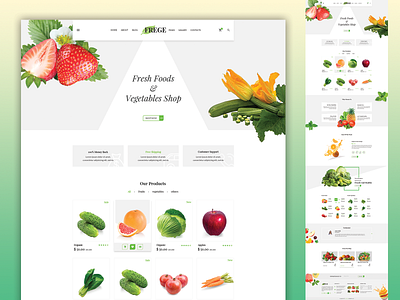 FREGE - Food & Vegetables Shop Website design graphic design ui ux