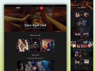 DISCO Night Club Website club design disco graphic design night clu night party ui ux visual design website