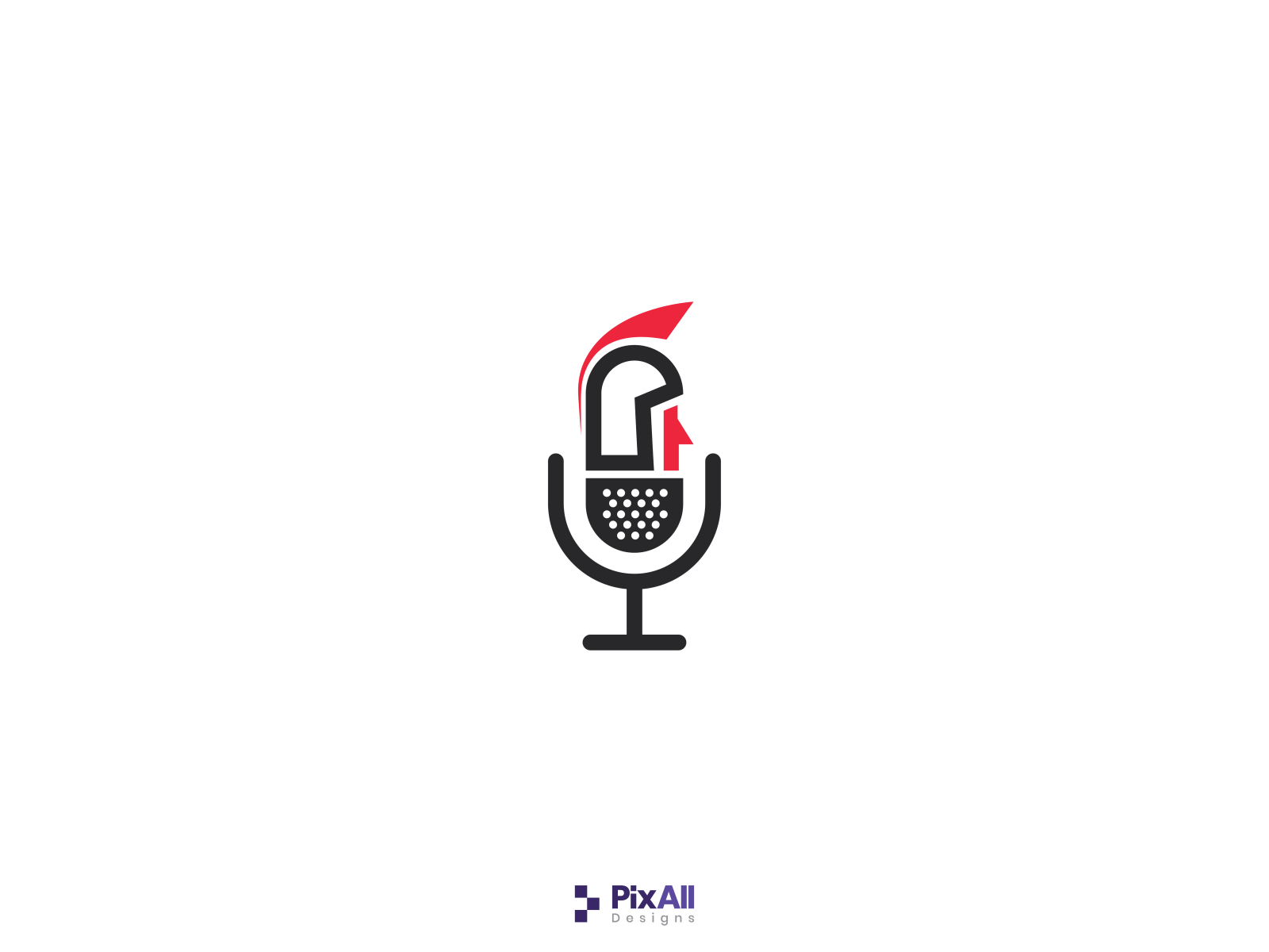 Podcast mic Talk logo design