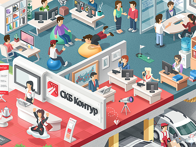 SKB Kontur — Isometric Office illustration isometric kontur skb kontur vector контур скб контур