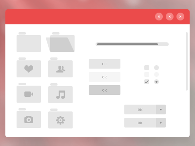 UI Elements buttons elements fengenzus folders kained red ui window windows