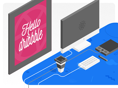 Welcome dribbble! 3d contellio dribbble welcome