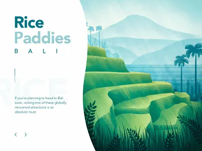 Bali Rise Paddies art bali design flora illustration illustrator indonesia landscape nature plantation plants procreate rice terrace tropic tropical ui ux web