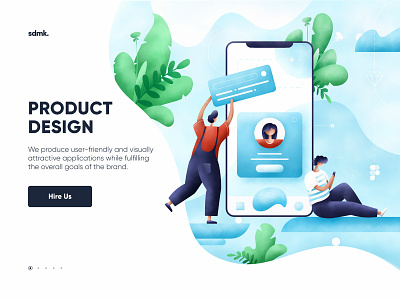 Product design illustration app art character design illustration illustrator leaves mobile people plants product design ui web