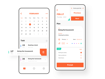 Task management calendar plan task ui ux