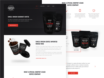 Coffee Landing Page Design black coffee dark design red site ui ux webdesign website