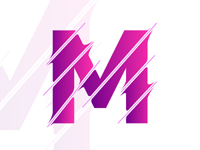 M - Personal Logo color lines logo logo design m