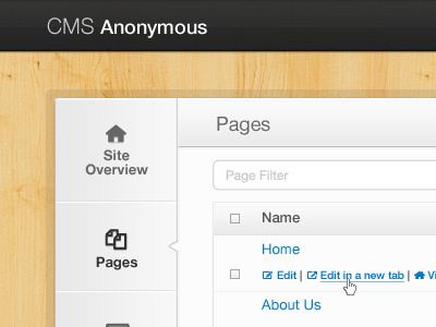 Multi-site CMS app cms interface twitter bootstrap ui web app