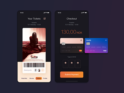 CinemaApp Payment & Tickets View