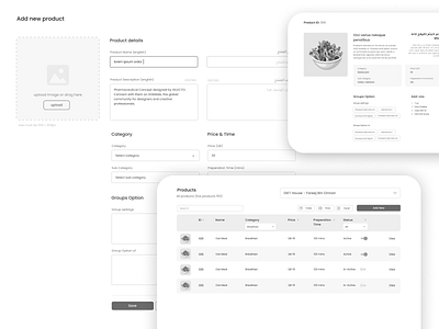 Wireframe - Product flow