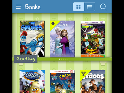 Bookshelf iPhone App books bookshelf menu reck search shelf stories toggle trophy