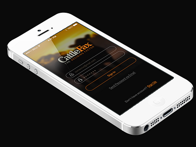 iPhone Login black buttons cattle dark theme fields iphone login sign in sign up